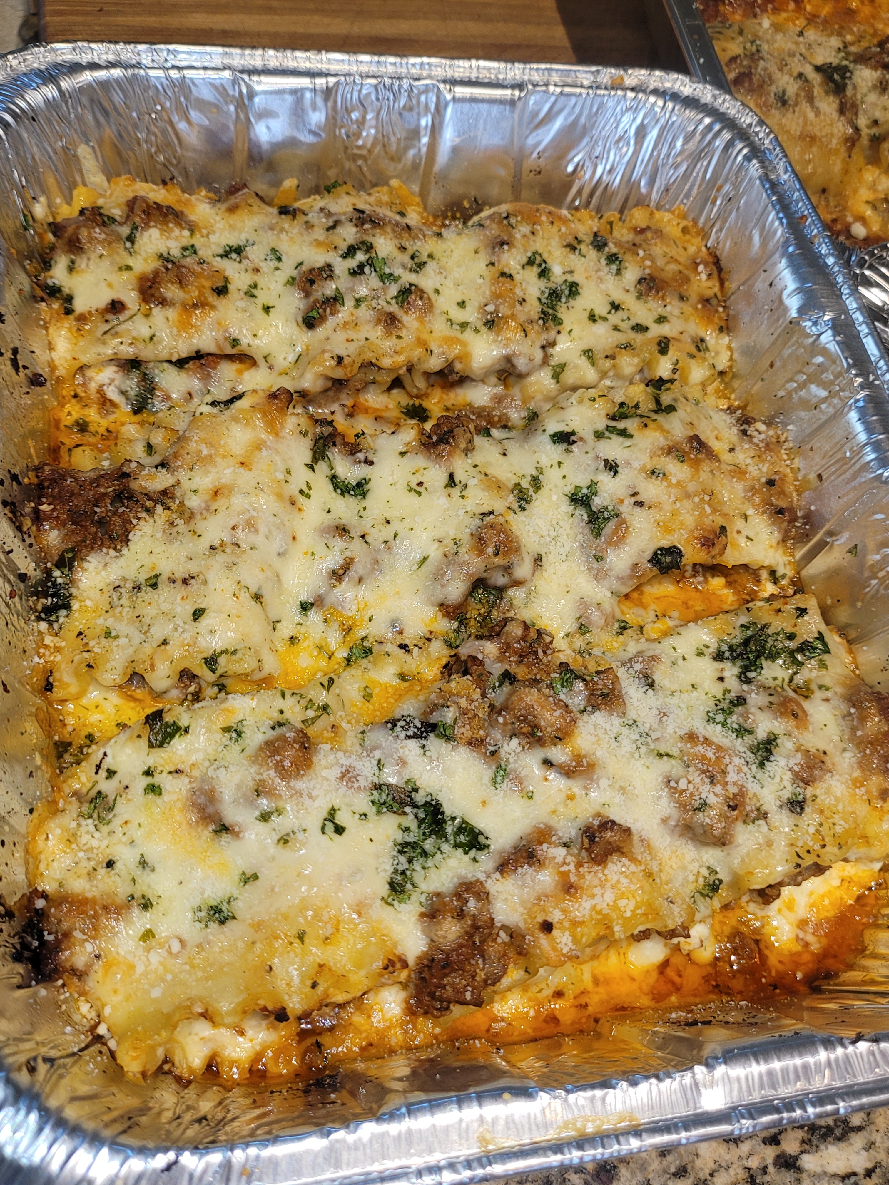 Beef Lasagna, Salad n French Bread