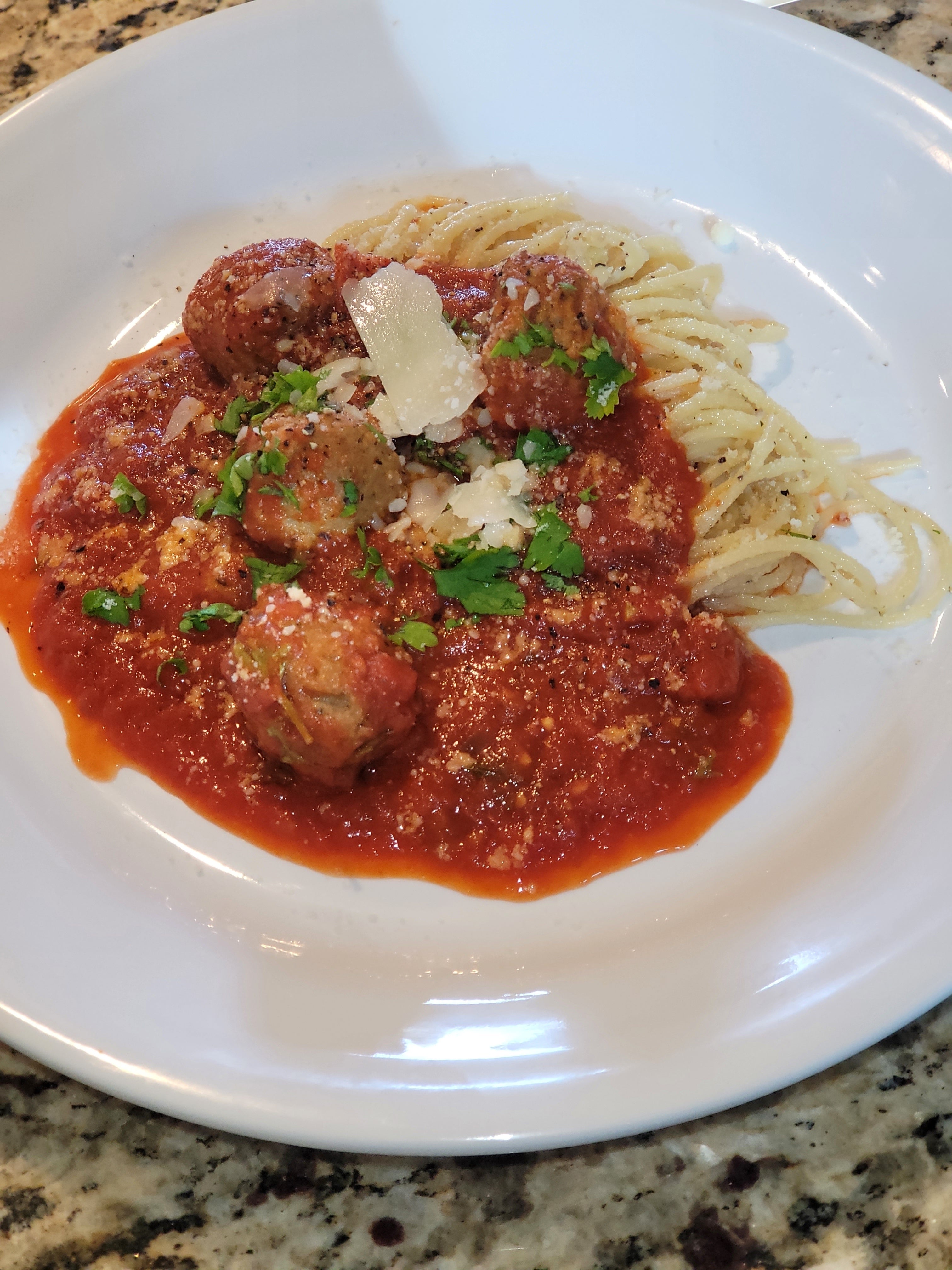 Spaghetti n Meatballs over Pasta
